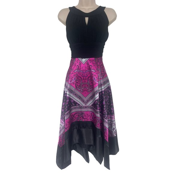 Size 12 GORGEOUS KEYHOLE HANDKERCHIEF HEM DRESS Spring Summer Wedding Party - Picture 1 of 5